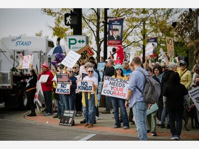 No Kings Second Protest Draws Hundreds in Saline